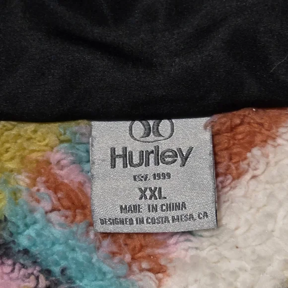 Hurley Women’s XXL Pink Spring Geo Plush Fleece Snap Pullover Long Sleeve C1 - Picture 7 of 11